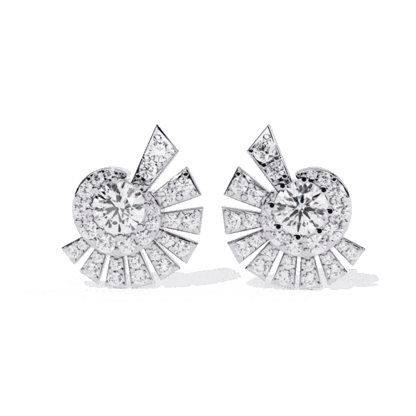 1.75 Carat Round Diamond Cluster Stud Earrings