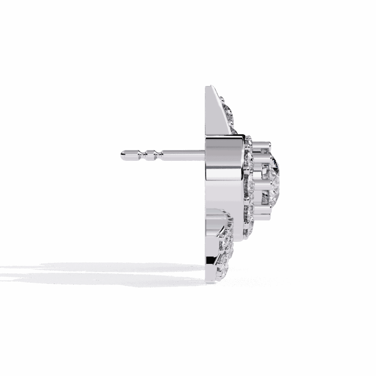 1.75 Carat Round Diamond Cluster Stud Earrings  Image 2