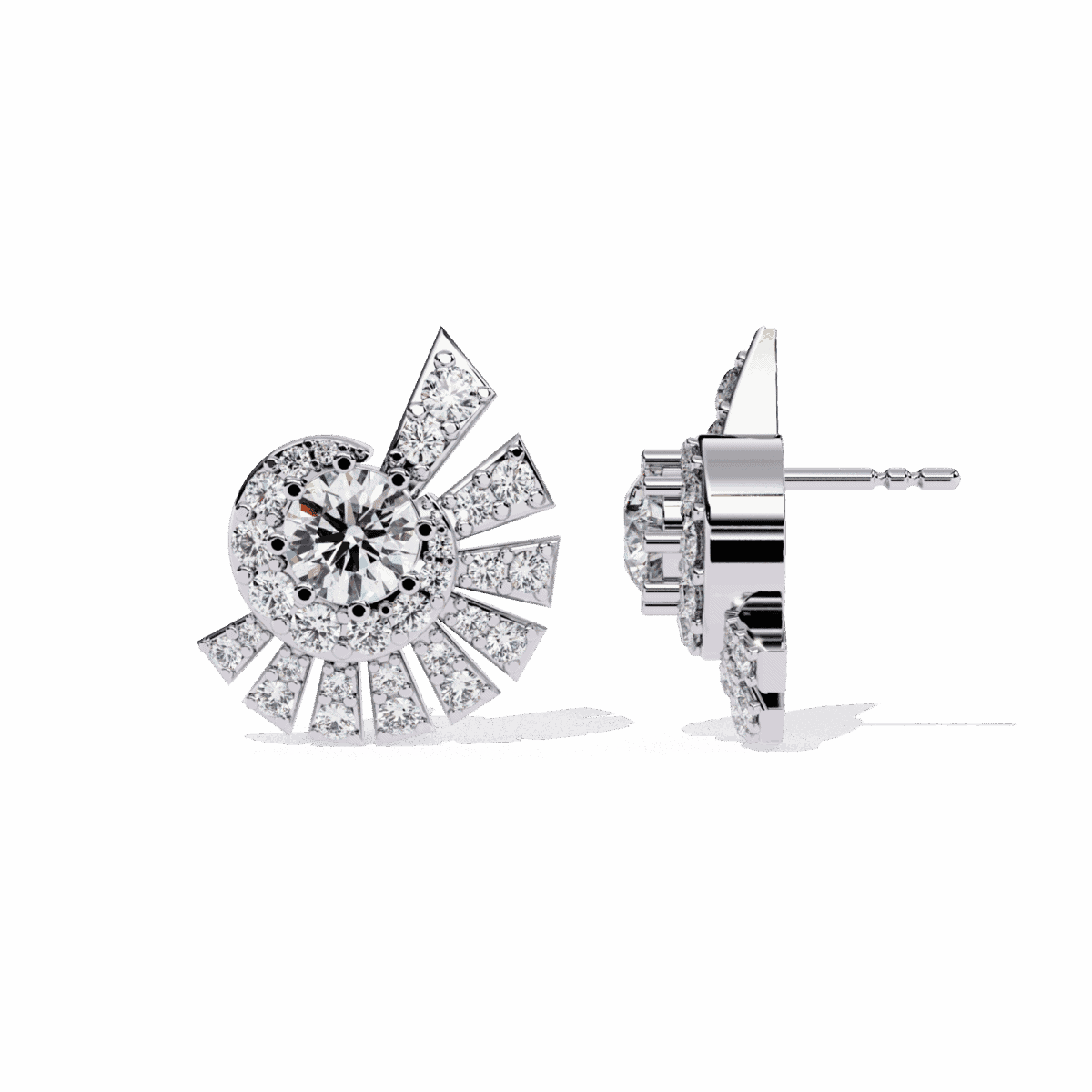 1.75 Carat Round Diamond Cluster Stud Earrings  Image 4