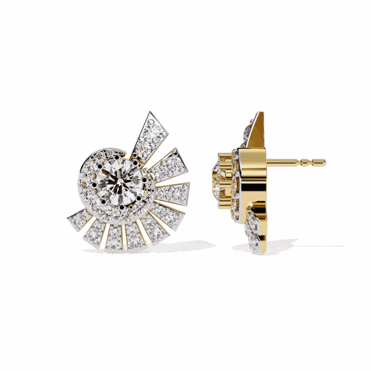 1.75 Carat Round Diamond Cluster Stud Earrings  Image 8