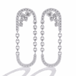 0.5 Carat Princess & Round Diamond Dangle Earrings