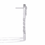 0.5 Carat Princess & Round Diamond Dangle Earrings - Image 2