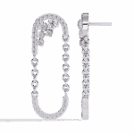 0.5 Carat Princess & Round Diamond Dangle Earrings - Image 4