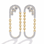 0.5 Carat Princess & Round Diamond Dangle Earrings - Image 5