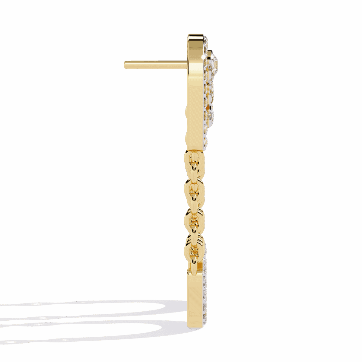 0.5 Carat Princess & Round Diamond Dangle Earrings  Image 6