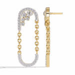 0.5 Carat Princess & Round Diamond Dangle Earrings - Image 8