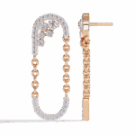 0.5 Carat Princess & Round Diamond Dangle Earrings - Image 12