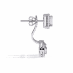 2 Carat Emerald & Pear Halo Diamond Drop Earrings - Image 2