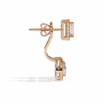 2 Carat Emerald & Pear Halo Diamond Drop Earrings - Image 10