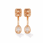 2 Carat Emerald & Pear Halo Diamond Drop Earrings - Image 11