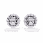 1.5 Carat Marquise and Round Hoop Diamond Stud Earrings - Image 3