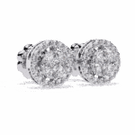 1.5 Carat Marquise and Round Hoop Diamond Stud Earrings - Image 4