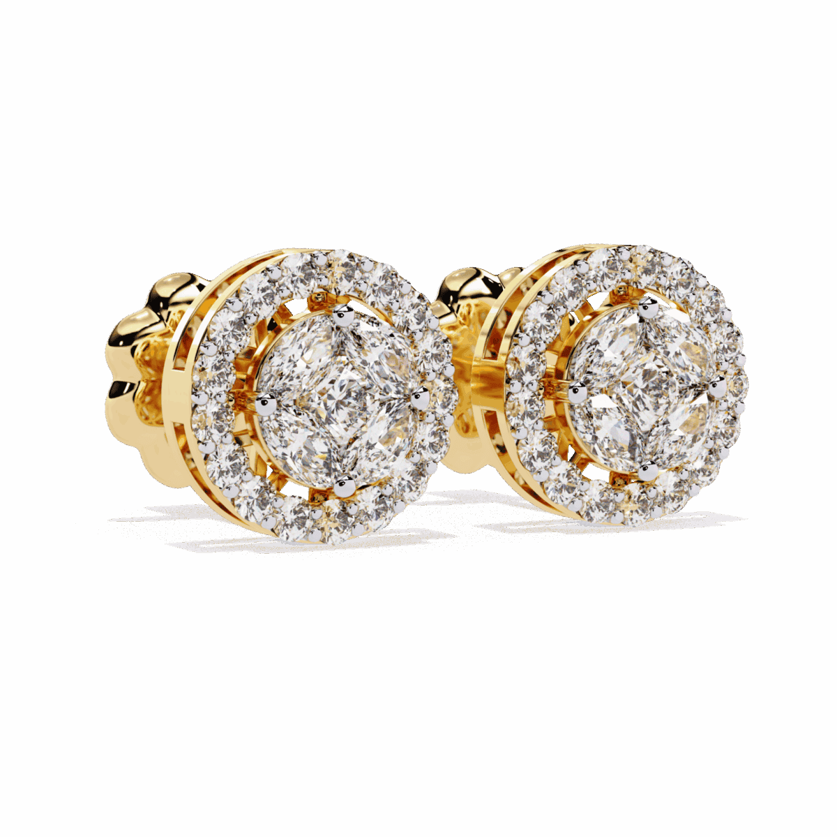 1.5 Carat Marquise and Round Hoop Diamond Stud Earrings  Image 9