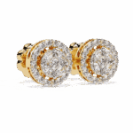 1.5 Carat Marquise and Round Hoop Diamond Stud Earrings - Image 9