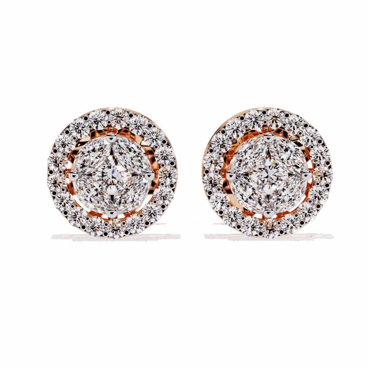 1.5 Carat Marquise and Round Hoop Diamond Stud Earrings  Image 11