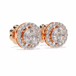 1.5 Carat Marquise and Round Hoop Diamond Stud Earrings - Image 14