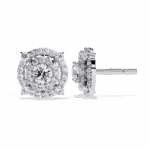 2.25 Carat Modern Round Hoop Diamond Stud Earrings - Image 4