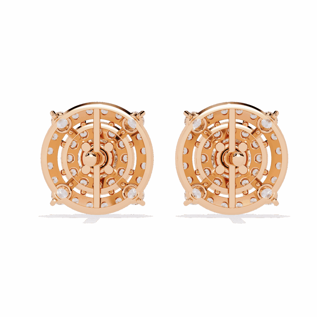 2.25 Carat Modern Round Hoop Diamond Stud Earrings  Image 11