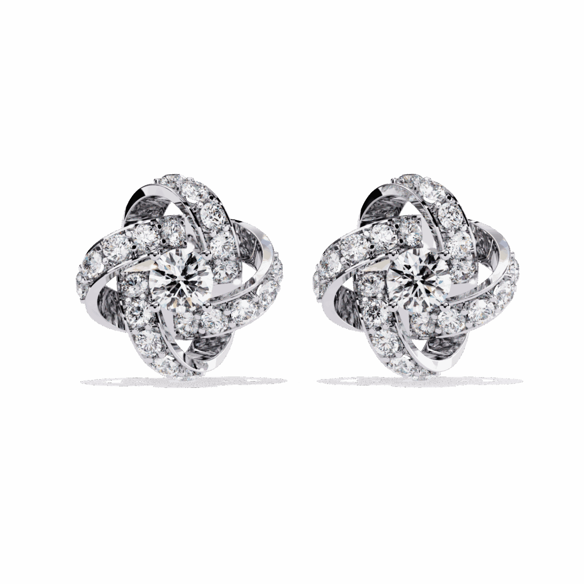 0.9 Carat Dual Round Diamond Stud Earrings  Image 1