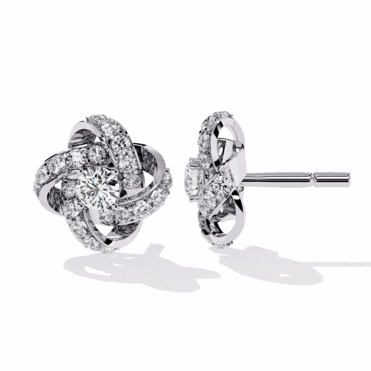 0.9 Carat Dual Round Diamond Stud Earrings  Image 4