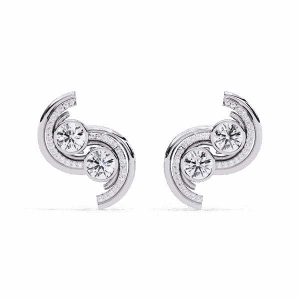 2 Carat Modern Round Duo Diamond Stud Earrings