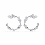 0.7 Carat Marquise Vine Diamond Hoop Earrings