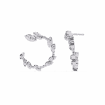 0.7 Carat Marquise Vine Diamond Hoop Earrings - Image 4