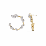 0.7 Carat Marquise Vine Diamond Hoop Earrings - Image 8