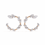 0.7 Carat Marquise Vine Diamond Hoop Earrings - Image 9