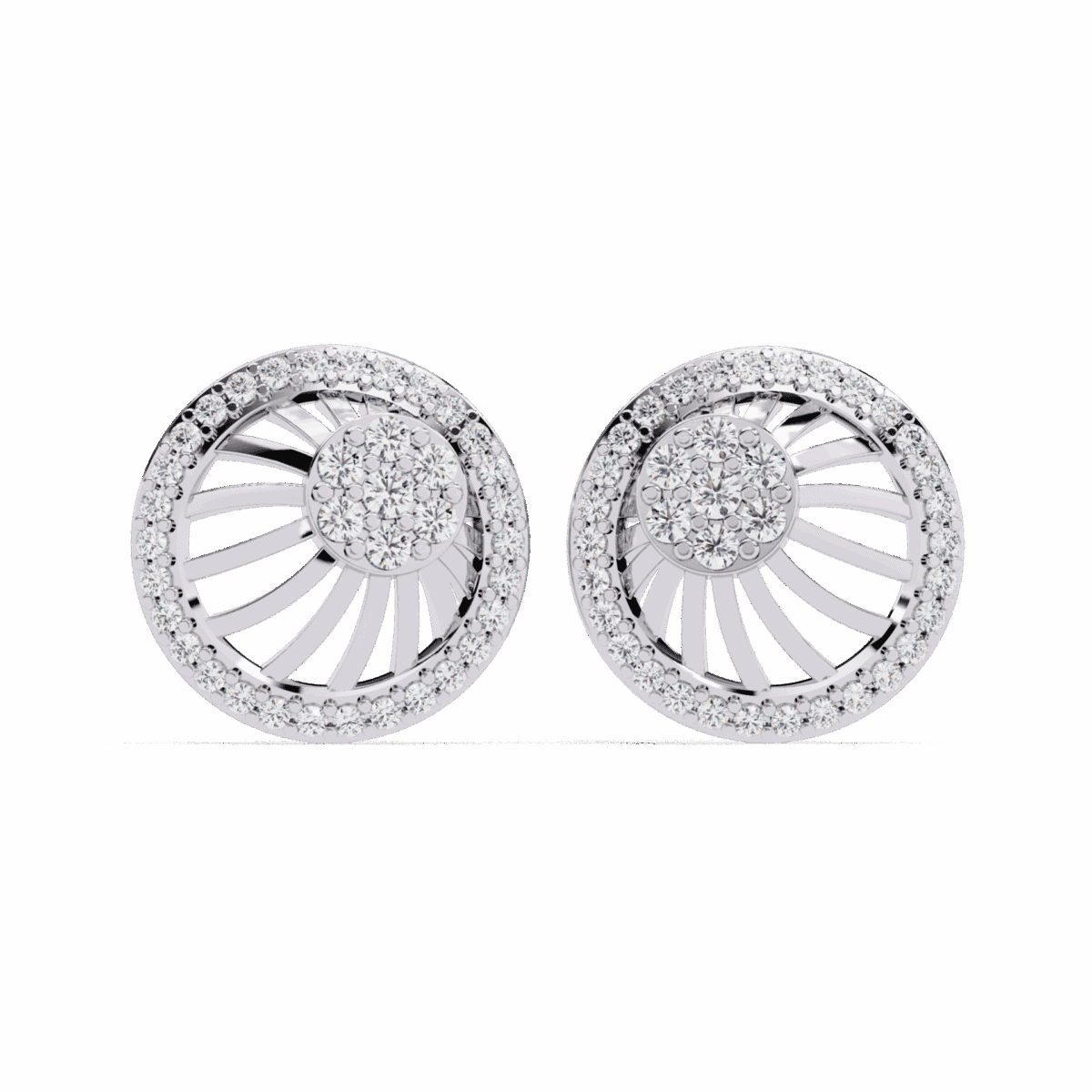 ER14072P11 0.4 Carat Round Trio Diamond Stud Earrings Image 1