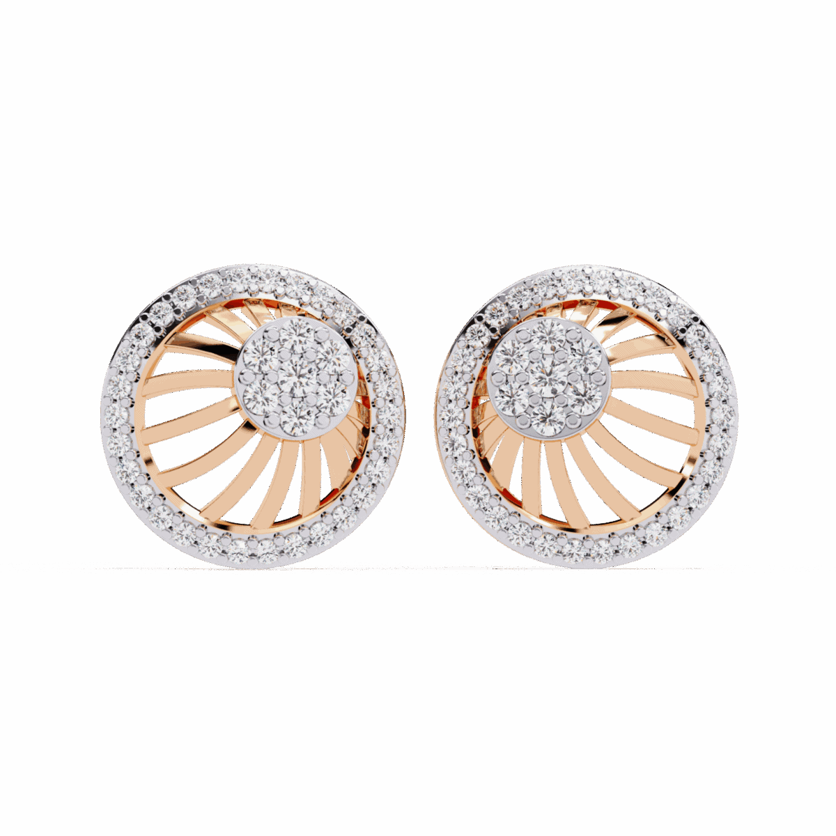 0.4 Carat Round Trio Diamond Stud Earrings  Image 9