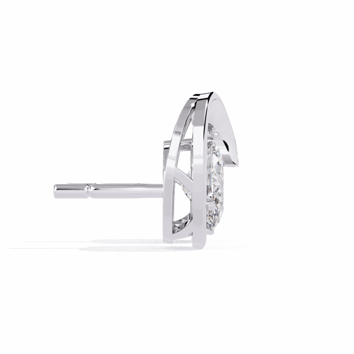 1.25 Carat Oval Solitaire Diamond Earrings  Image 2