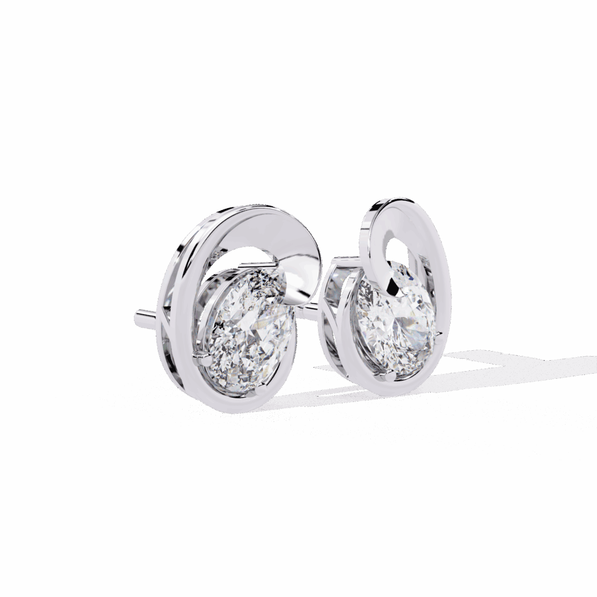 1.25 Carat Oval Solitaire Diamond Earrings  Image 4