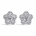 0.9 Carat Radiant Round Trio Diamond Stud Earrings