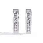 0.8 Carat Princess Channel Diamond Hoop Earrings
