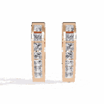 0.8 Carat Princess Channel Diamond Hoop Earrings - Image 9