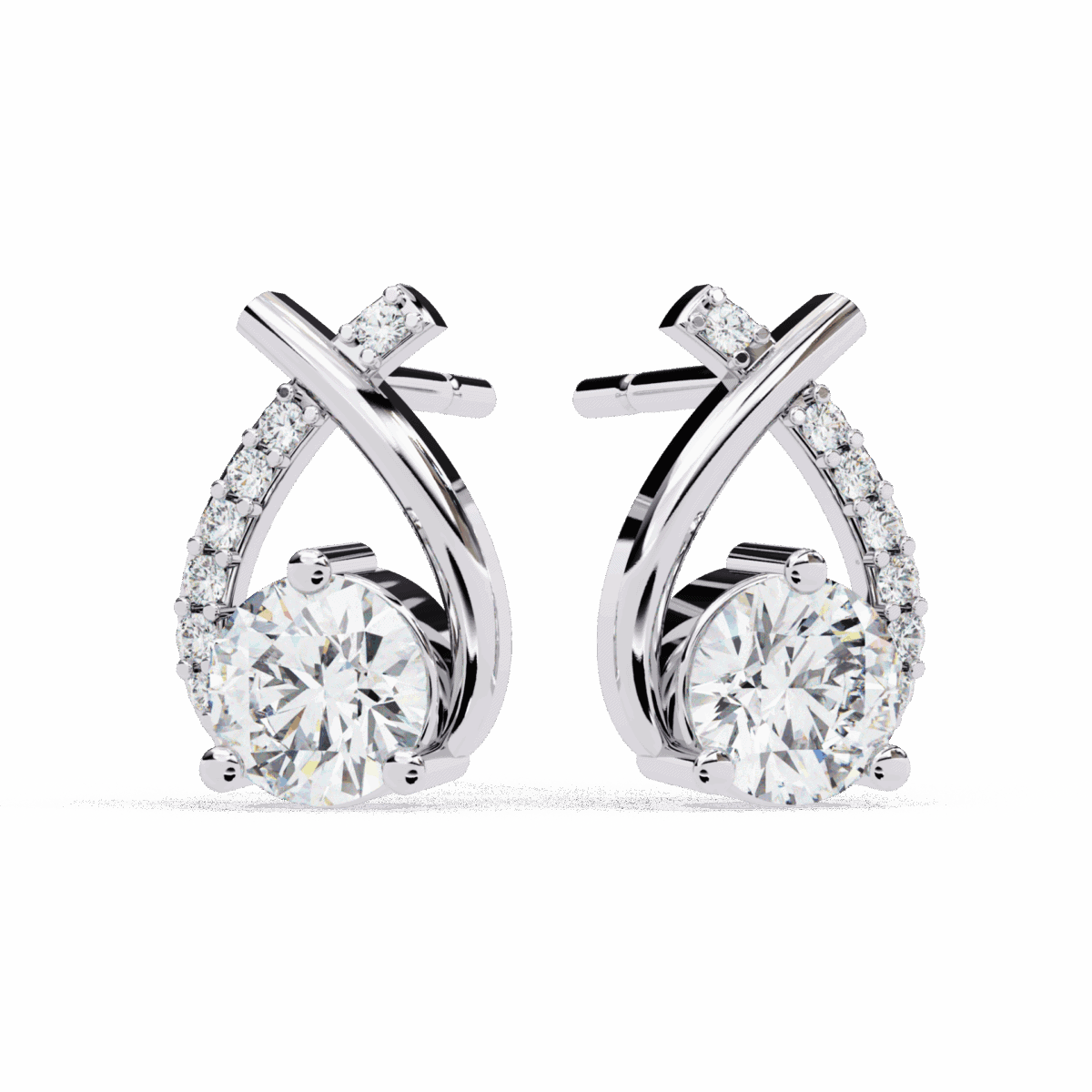 ER14077P11 1.25 Carat Round Cluster Diamond Stud Earrings Image 1