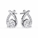 1.25 Carat Round Cluster Diamond Stud Earrings