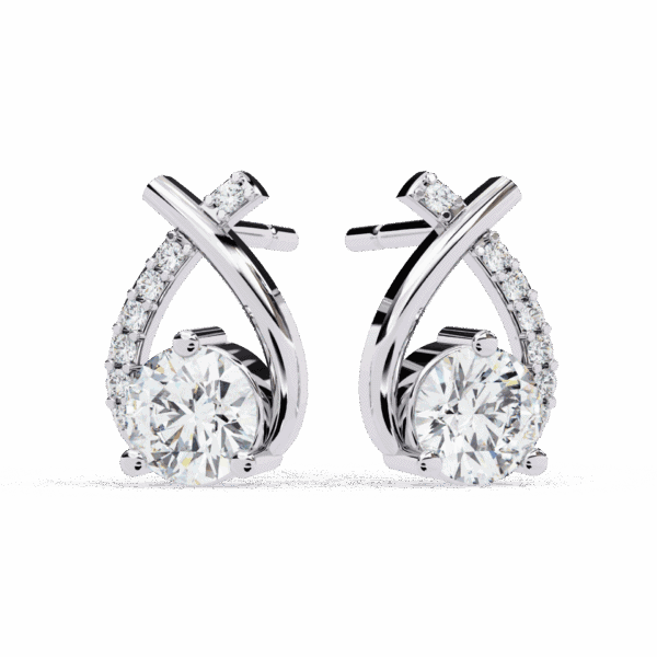 1.25 Carat Round Cluster Diamond Stud Earrings
