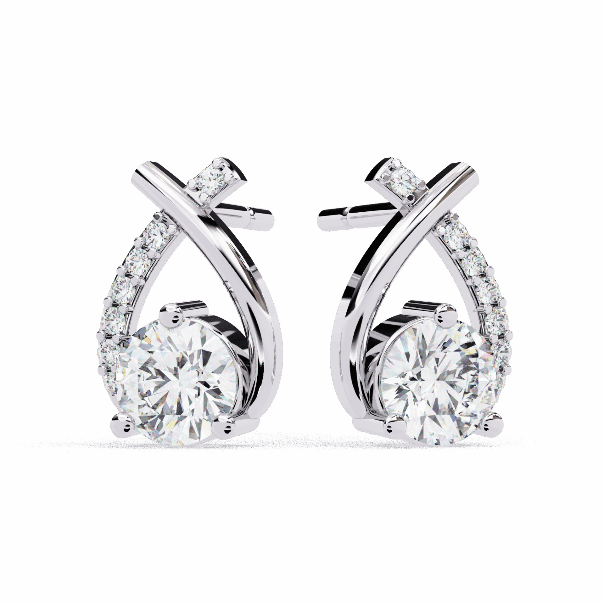 Cluster Diamond Stud Earrings