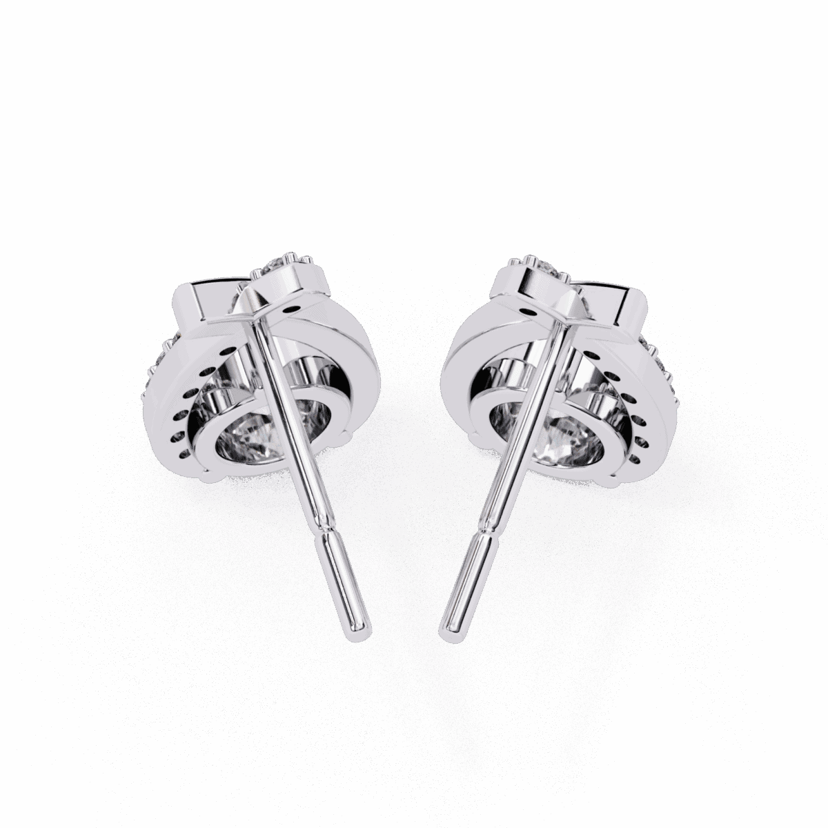 1.25 Carat Round Cluster Diamond Stud Earrings  Image 3