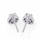 1.25 Carat Round Cluster Diamond Stud Earrings - Image 3