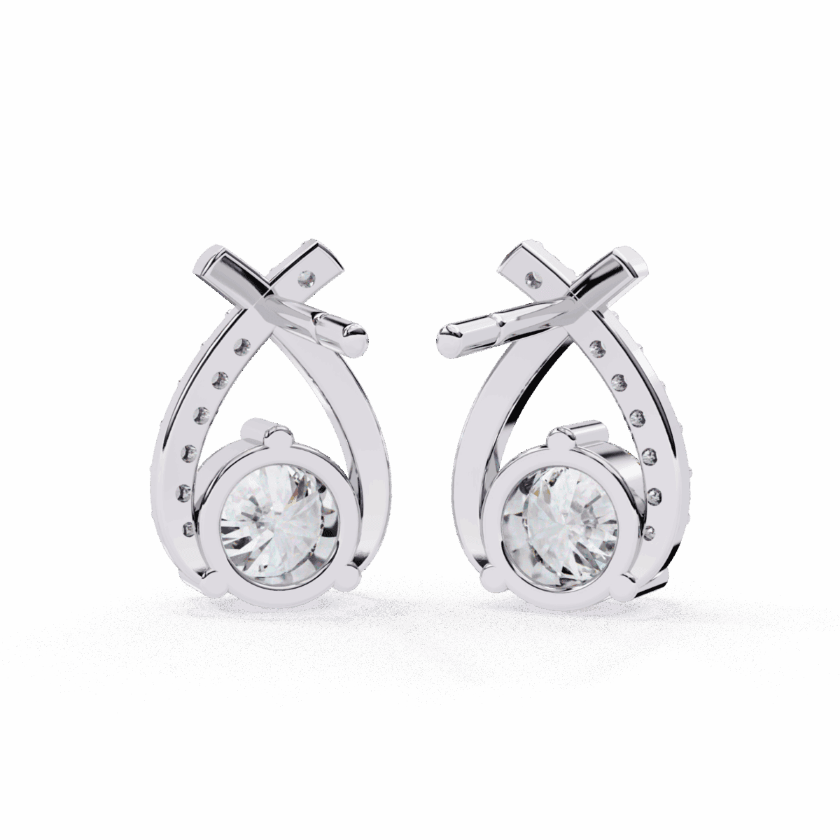 1.25 Carat Round Cluster Diamond Stud Earrings  Image 4