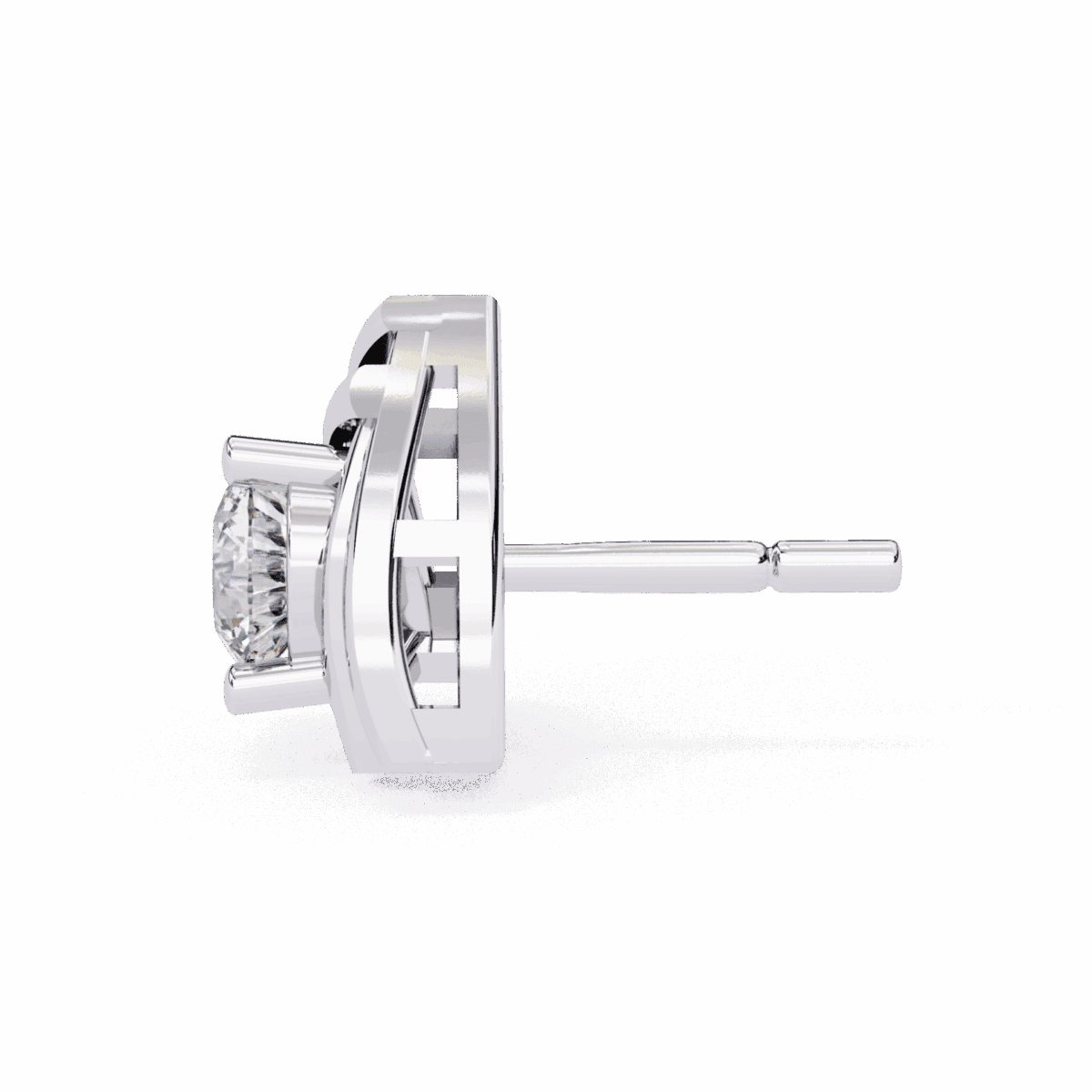 0.6 Carat Delicate Round Solitaire Diamond Earrings  Image 1