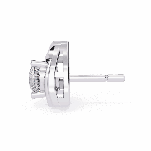 0.6 Carat Delicate Round Solitaire Diamond Earrings