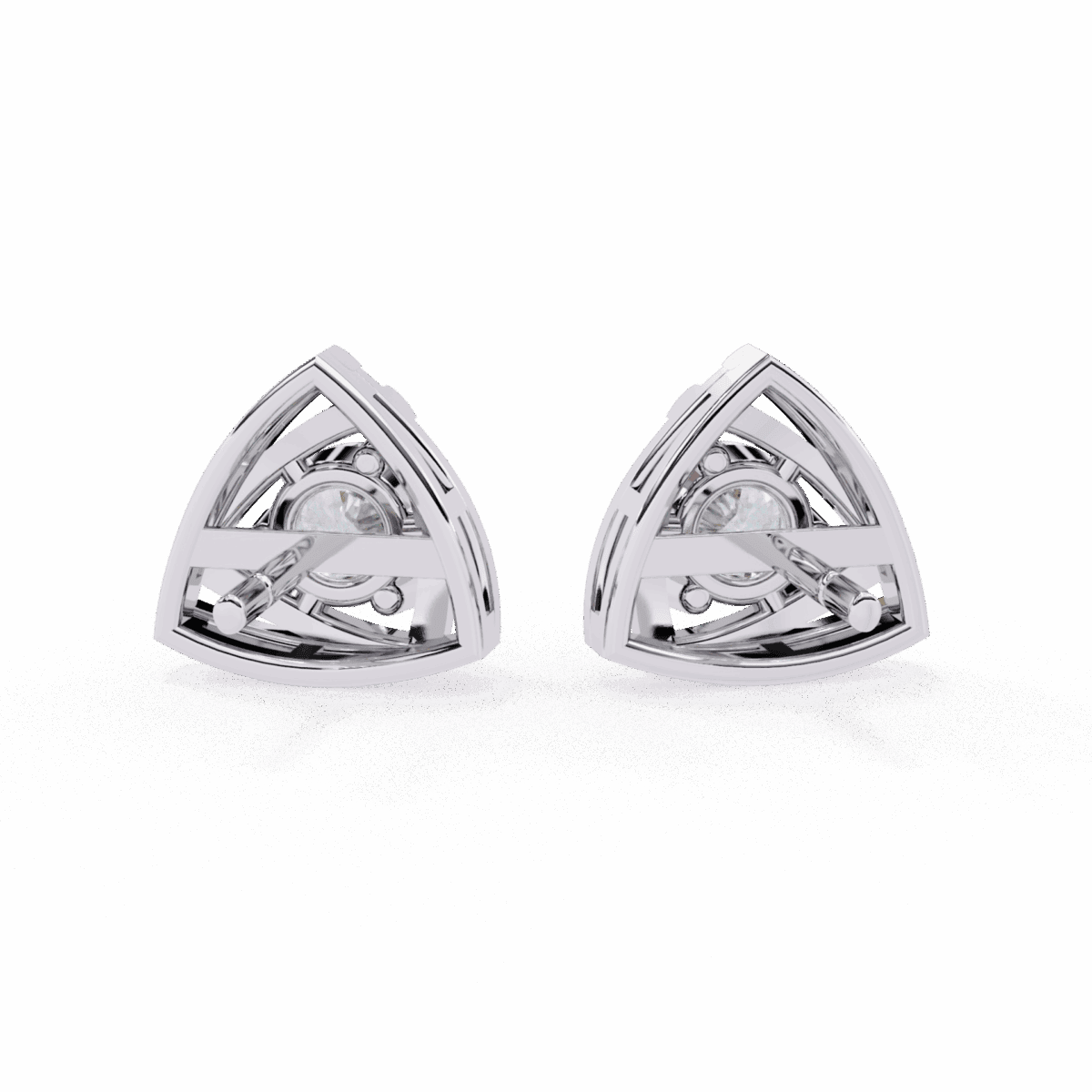 0.6 Carat Delicate Round Solitaire Diamond Earrings  Image 3