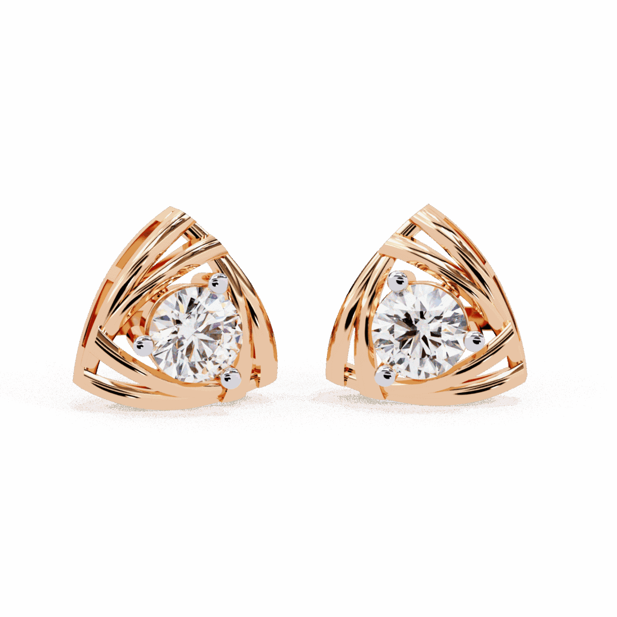 0.6 Carat Delicate Round Solitaire Diamond Earrings  Image 8