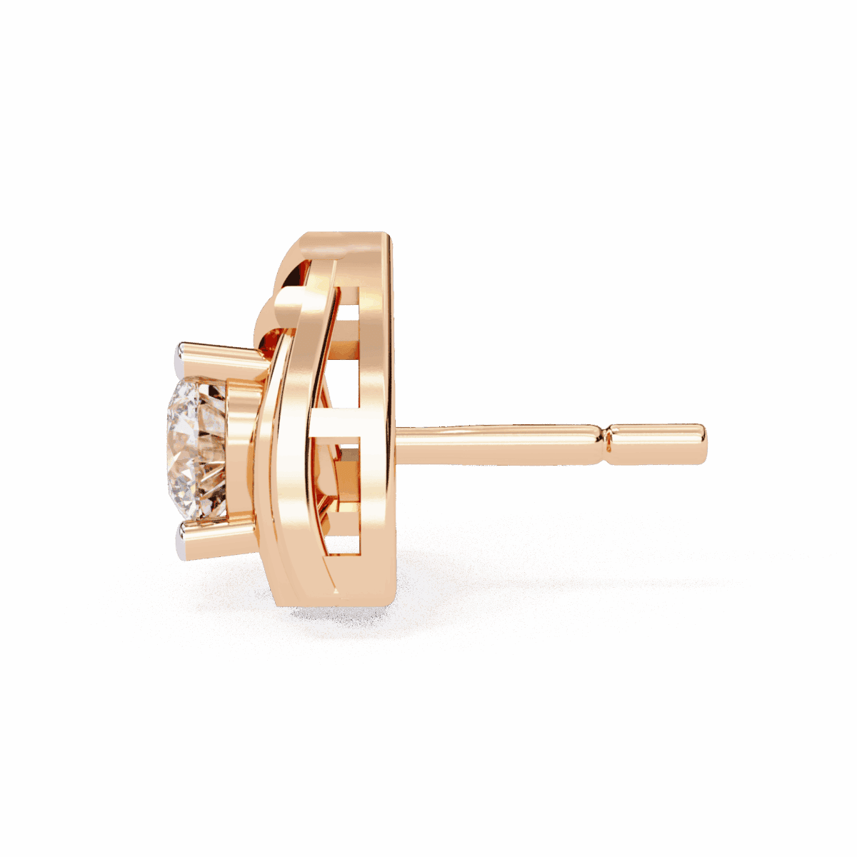 0.6 Carat Delicate Round Solitaire Diamond Earrings  Image 9