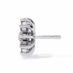 1.25 Carat Marquise and Round Diamond Stud Earrings - Image 2