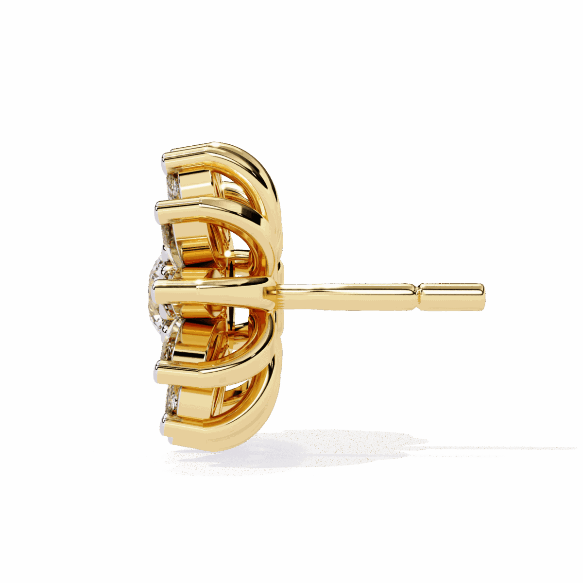 1.25 Carat Marquise and Round Diamond Stud Earrings  Image 5